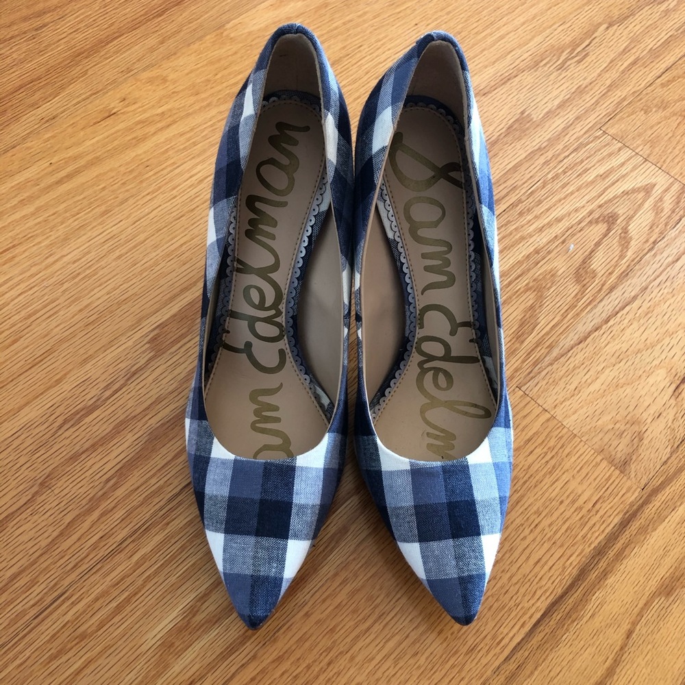 Sam Edelman Blue Gingham Pumps
